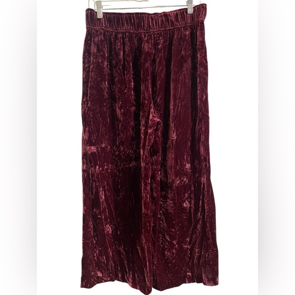 Madewell Velvet Huston Pull-On Crop Pants Pinot Noir Red | Women Medium - Picture 4 of 6